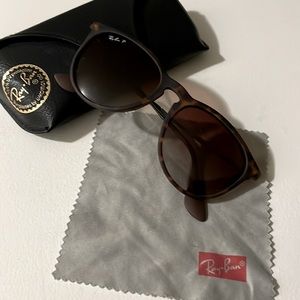 Authentic Polarized Ray-Ban Erika sunglasses - matte brown tortoise